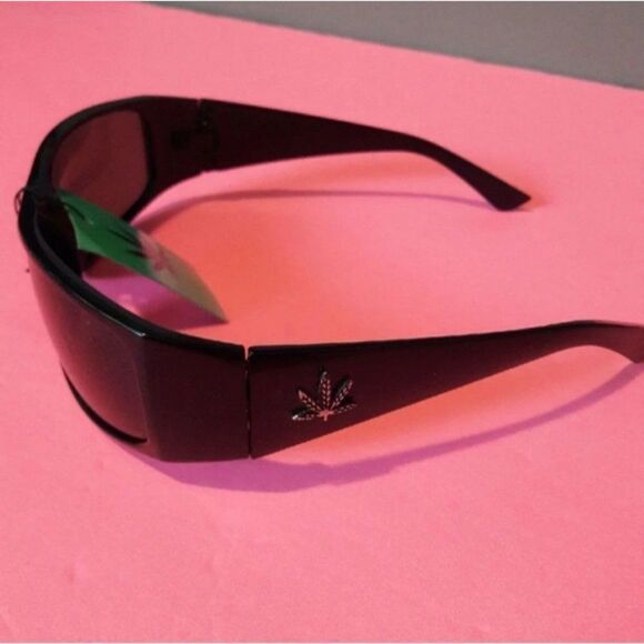 Weed Leaf Logo Shade Sunglasses Marijuana Logo - Picture 6 of 11